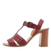 Bottega Veneta Vintage Pre-owned Laeder sandaler Red, Dam