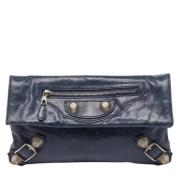 Balenciaga Vintage Pre-owned Laeder kuvertvskor Blue, Dam