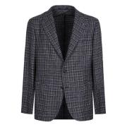 Tagliatore Houndstooth Mönstrad Blazer Blue, Herr