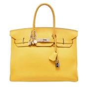 Hermès Vintage Pre-owned Laeder handvskor Yellow, Dam