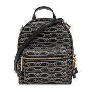 Emporio Armani Ryggsäck med monogram Black, Dam