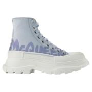 Alexander McQueen Laeder sneakers Blue, Dam