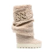 Casadei Beige Stövlar med Plattform Häl Beige, Dam