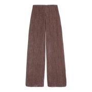 Cortana Velvet Wide Leg Pants Brown, Dam