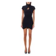 Mugler Svart stjärna mini klänning Aw24 Black, Dam