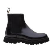 Doucal's Svarta Läder Ankelboots Slip-On Black, Herr