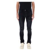 Amiri Vintage Svart Bandana Jacquard Skinny Jeans Black, Herr