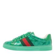 Gucci Vintage Pre-owned Belagd canvas sneakers Green, Herr