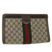 Gucci Vintage Pre-owned Laeder kuvertvskor Beige, Dam