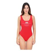 Elisabetta Franchi Röd Mesh Madonna Hals Body Red, Dam