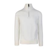 Paolo Pecora Slim Fit Half-Zip Ulltröja White, Herr