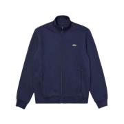 Lacoste Blå Zip Sweater Basic Sportig Modell Blue, Herr