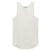 Dorothee Schumacher Ribbad Tanktop med Spetsdetaljer White, Dam