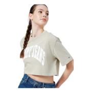 Tommy Jeans Oversized Crop T-shirt Beige, Dam