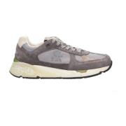 Premiata Sneakers i mocka med tekniska tyginsatser Gray, Herr