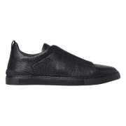 Ermenegildo Zegna Svarta Low-Top Triple Stitch Sneakers Black, Herr