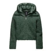 BomBoogie Kort Sherpa Fleece Huva Kappa Green, Dam