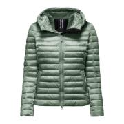 BomBoogie Vadderad jacka med huva i ljus nylon Green, Dam