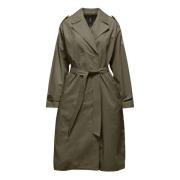 BomBoogie Lätt Trench Coat Green, Dam