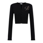 Blumarine Cardigan med logotyp Black, Dam