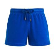 Vilebrequin Solida Terry Shorts med Sköldpaddsbroderi Blue, Dam