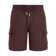 Vilebrequin Solida Linne Cargo Bermuda Shorts Brown, Herr