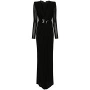 Elisabetta Franchi Svart Klänning Aw24 Dammode Black, Dam