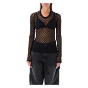 Isabel Marant Svart Spetsklänning Aw24 Black, Dam