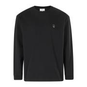 Maison Kitsuné Räv Huvud Patch Långärmad T-shirt Black, Herr