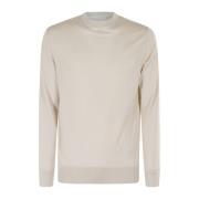 Eleventy Tipped Crew Neck Sweater Beige, Herr