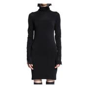 Thom Krom Svart Modal Jersey Turtleneck Klänning Black, Dam