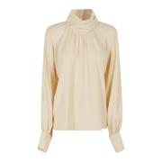 Federica Tosi Elegant Blus för Kvinnor Beige, Dam