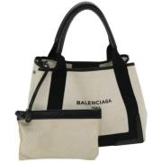 Balenciaga Vintage Pre-owned Canvas handvskor White, Dam