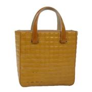 Chanel Vintage Pre-owned Belagd canvas handvskor Yellow, Dam