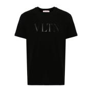 Valentino Garavani Svart Logo Print Crew Neck T-shirt Black, Herr