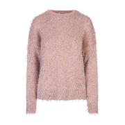 Msgm Rosa Ullblandning Crew-Neck Sweater Pink, Dam