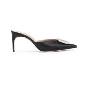 Malone Souliers Svart Satin Kristall Mules Black, Dam