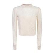 Twinset Vit Sweatshirt Aw24 Dammode White, Dam