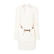 Elisabetta Franchi Vit Klänning Aw24 White, Dam