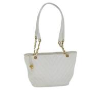 Chanel Vintage Pre-owned Laeder axelremsvskor White, Dam