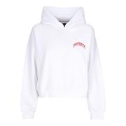 Propaganda Cropped Hoodie med Triangeltryck White, Dam