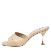 Manolo Blahnik Pre-owned Pre-owned Laeder sandaler Beige, Dam