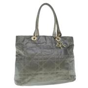 Dior Vintage Pre-owned Belagd canvas axelremsvskor Gray, Dam