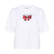 Off White Logo Print Crew Neck T-shirts White, Dam