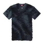 Diesel Netteffekt Bomull T-shirt med Monogram Black, Herr