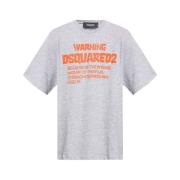 Dsquared2 Grå Logo Print T-shirt Gray, Herr