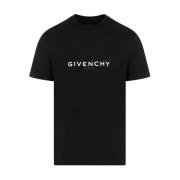 Givenchy Svart Bomull T-shirt Rund Hals Black, Herr