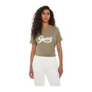 Guess Bomull T-shirt - Grön Strass Green, Dam