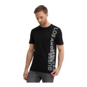 Guess Slim Logo T-shirt - Sidoprint Black, Herr