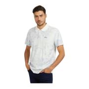 Guess Poloskjorta med blommigt tryck - Slim Fit White, Herr